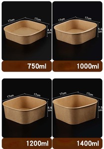 13*13*6ซม. กล่องอาหารคราฟท์กระดาษพร้อมฝาปิดที่ชัดเจนกล่องอาหารกลางวันขนมขบเคี้ยวแบบใช้แล้วทิ้งที่กำหนดเองจะออกไปกล่องบรรจุภัณฑ์ - Product Image 5
