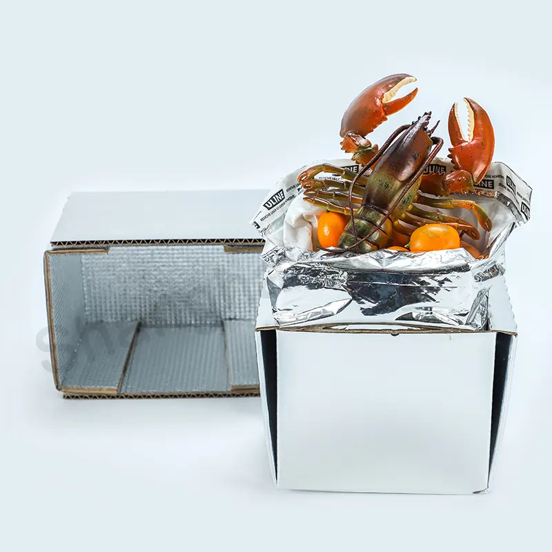 OEM 알루미늄 거품 절연 상자 절연 EPE 스티로폼 얼음 상자 차가운 음식 체인 수송 판지