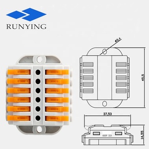 Terminal de cable agujeros fijos 6 entrada 6 divisores de salida cable conector de empalme de cable de Rama para LED industrial - Product Image 4