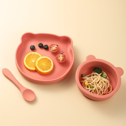 Bear plate bowl spoon-bean powder