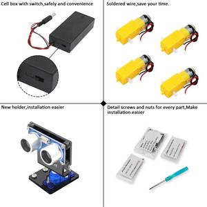 Smart Electronics Robot Car 2WD Chassis Kit mit Ultraschall modul Fernbedienung für Entwicklungs platine DIY Kit