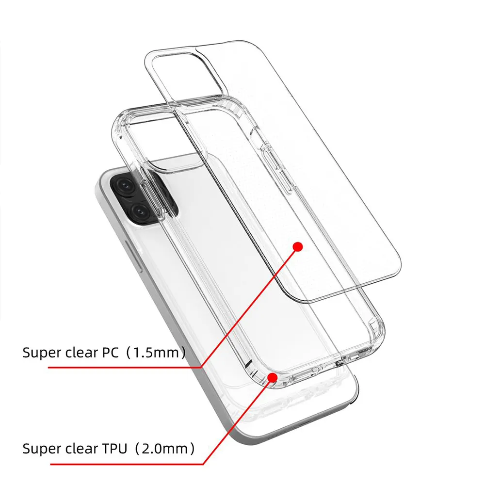 شفاف TPU PC عالية واضحة المحمول هاتف محمول يغطي حالات ل أبل فون 6 7 8 SE