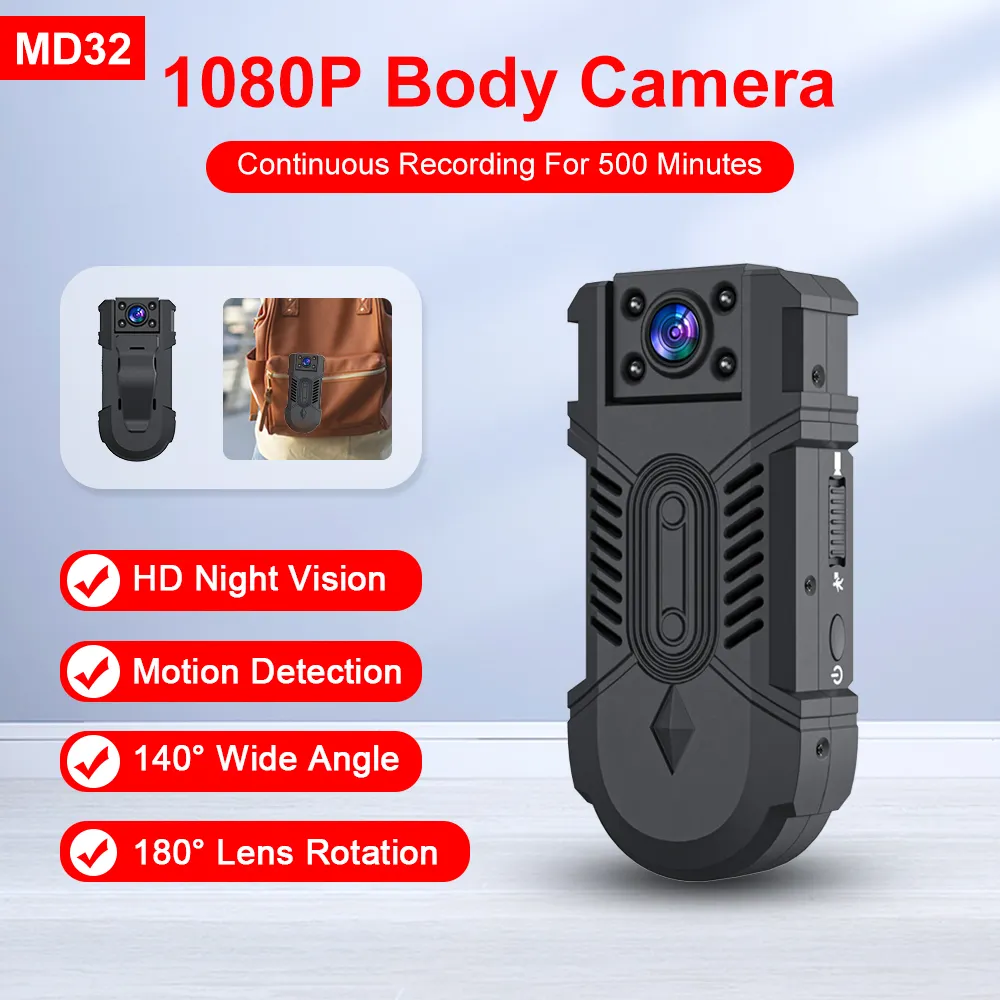 Mini câmera filmadora pequena infravermelha, câmera hd com visão noturna, detecção de movimento, corpo, bicicleta, 2023 1080p