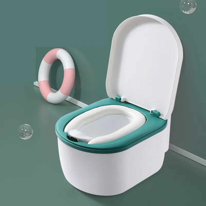 Toilette per bambini al coperto vasino per neonati in plastica 1:1 Design di simulazione toilette per bambini vasino antiscivolo separato