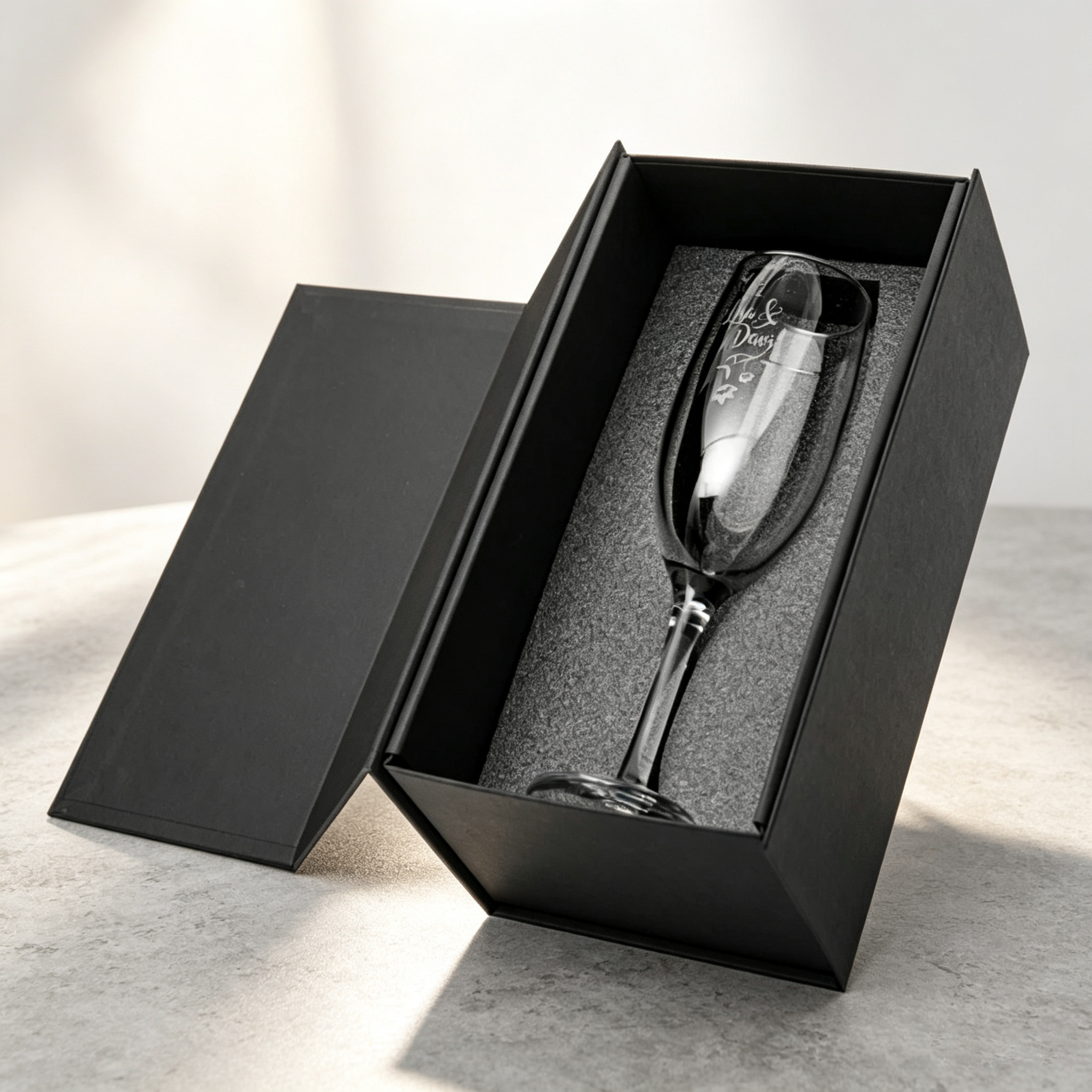 Flûte da Champagne in Cristallo Senza Piombo con Scatola Regalo