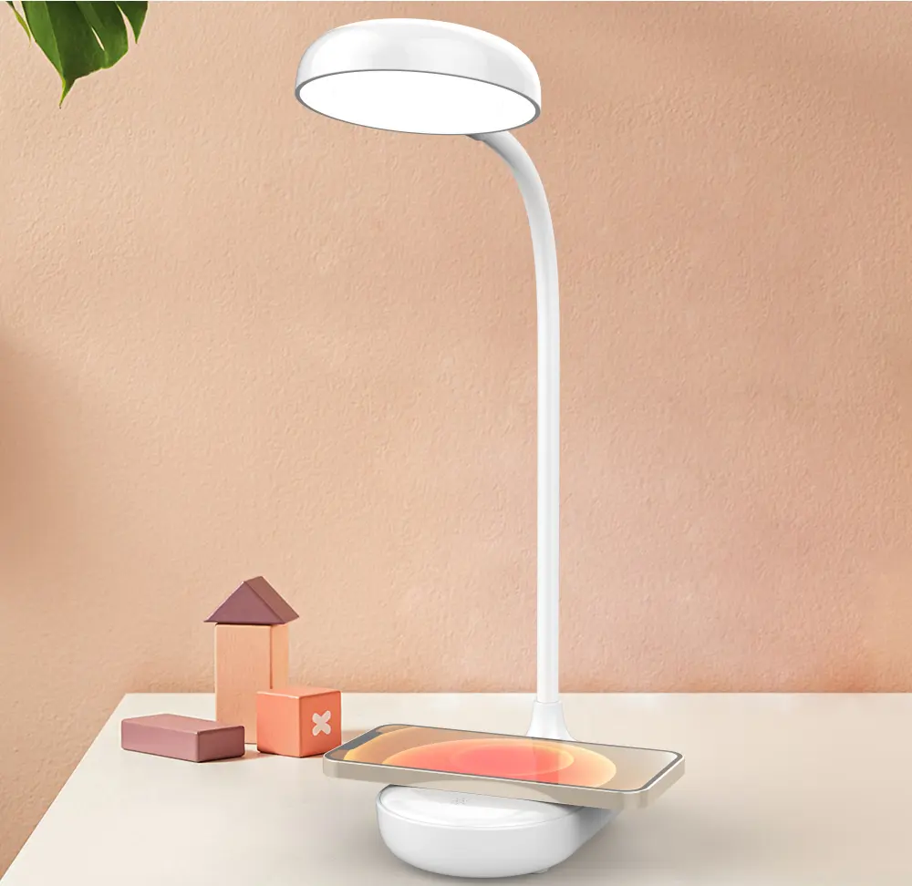 Lámpara de noche barata con cargador inalámbrico Lámpara de escritorio LED