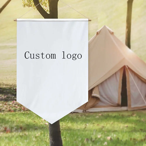 Decorative Camping <strong>Colorful</strong> Blank Sublimation Felt Pennant <strong>String</strong> Flags Triangle Plain Wall Banner Linen With Wooden Pole - Product Image 2