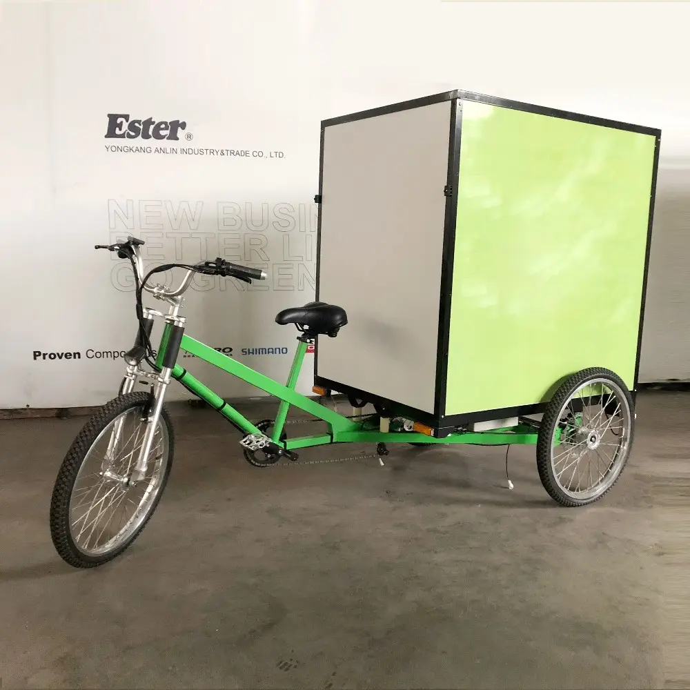 에스테르 전기 화물 납품 Trike 주문을 받아서 만드는, 화물 자전거 3 바퀴 전기, 알루미늄 상자 120x90x12 0/150cm