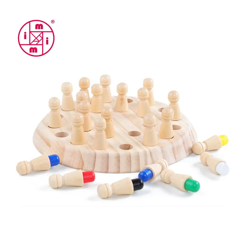 子供木製メモリマッチスティックチェスブロックボード教育インテリジェントゲーム頭の体操メモリチェスおもちゃ子供のための