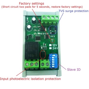 DC 12V 1-8Ch Ópticamente Aislado NPN Salida de relé de entrada Módulo de expansión PLC IO Modbus RTU RS485 Placa de interruptor de relé