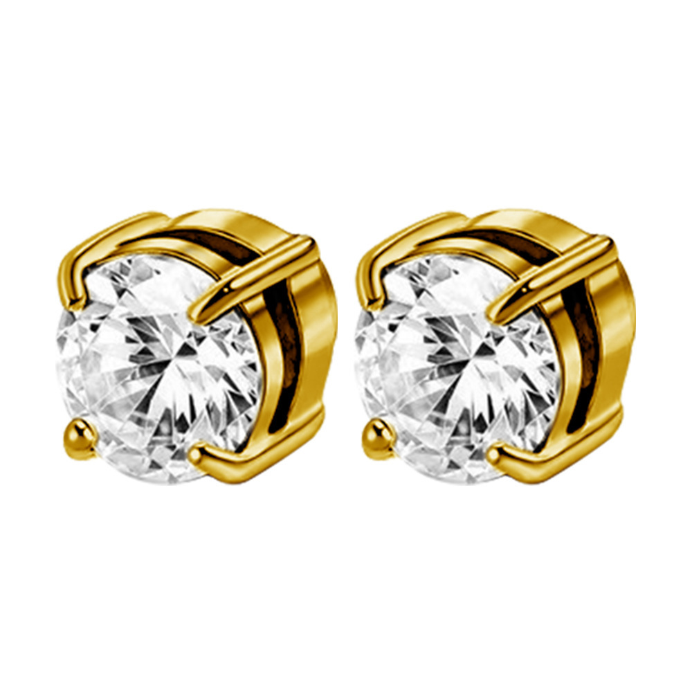 6mm Round Zirconia/Gold
