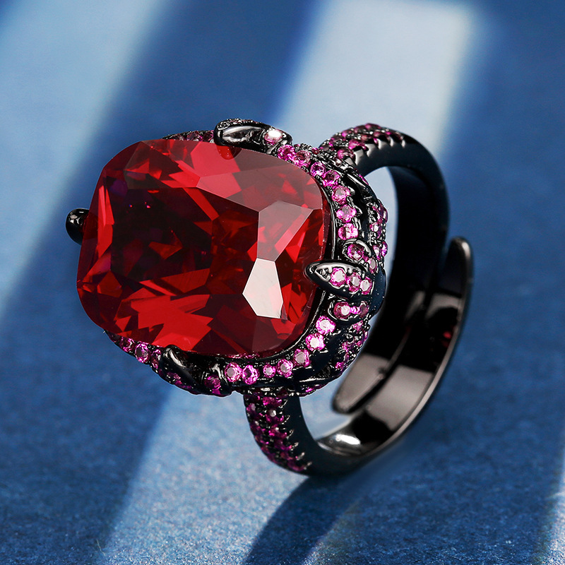 Bague en corindon rouge - Taille ajustable