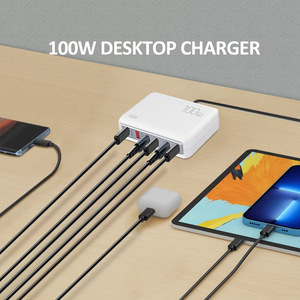 100W Gan Charger <strong>USB</strong> Charging Station Hub Block Desktop <strong>Power</strong> Strip With 20W 18W PD <strong>Output</strong> for iPhone <strong>Multiple</strong> <strong>USB</strong> Laadstation - Product Image 3