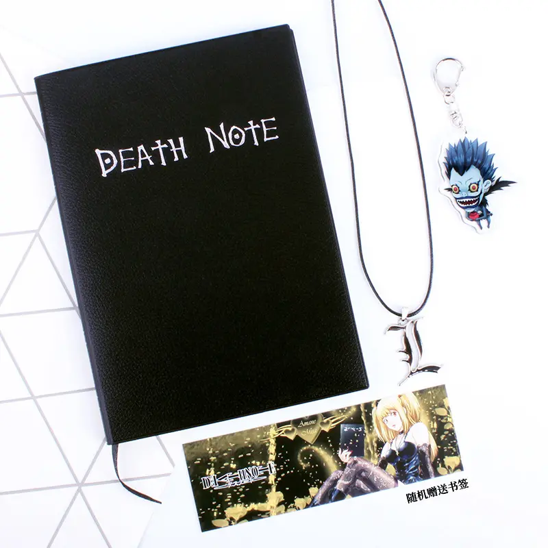 Em massa Anime Death Note Notebook Set Diário Notebook para Presente Impressão Papel De Couro Eco-friendly Personalizado Impresso Jornal Notepad A5