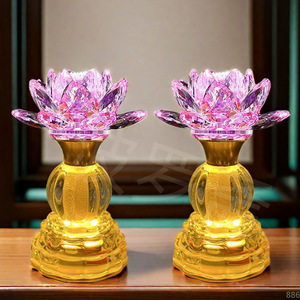 Phật Nhà thờ Thần May Mắn LED Đèn sen pha lê đầy màu sắc với ánh sáng trắng ấm áp có thể điều chỉnh độ sáng ip33 đánh giá 220V - Product Image 2