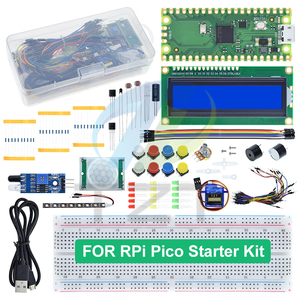 Ahududu Pi Pico geliştirme kurulu Breadboard için TZT başlangıç kiti LCD modülü Python programlama acemi kiti SG90 Servo LCD1602