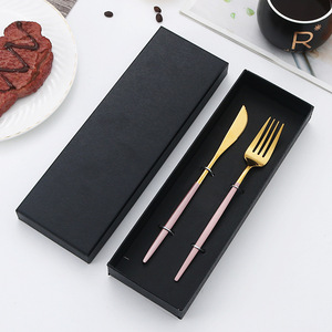 CXT016单用不锈钢餐具套装涂漆镀钛餐具套装刀叉勺礼品盒套装 - Product Image 3