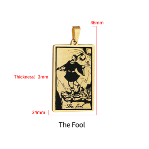Tùy Chỉnh Tên DIY Mạ Vàng Tarot Mặt Dây Chuyền Vòng Cổ Thép Không Gỉ Làm xỉn Miễn Phí Chất Lượng Cao - Product Image 5