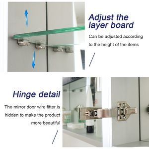 חדר רחצה במלון קיר עמיד למים קיר תלוי דלת חדר אמבטיה דלת כפולה יהירות חכם הוביל ארון מראה לחדר האמבטיה - Product Image 5