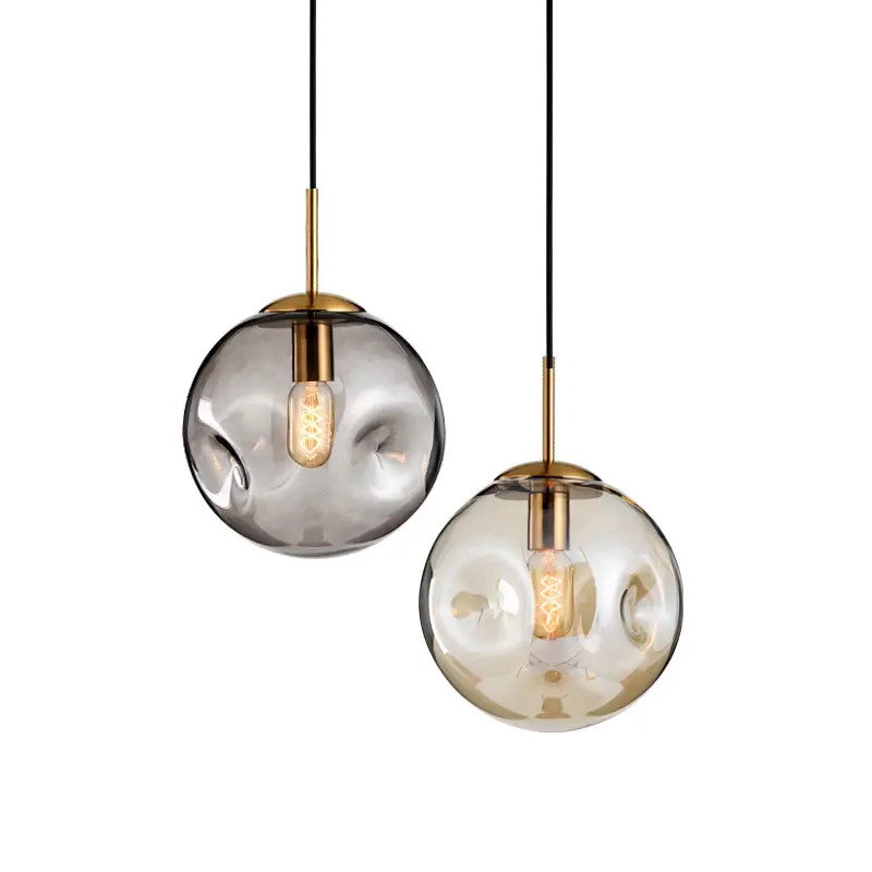 Factory direct hotsales smoke gray glass pendant lamp small pendant light for home and restaurant