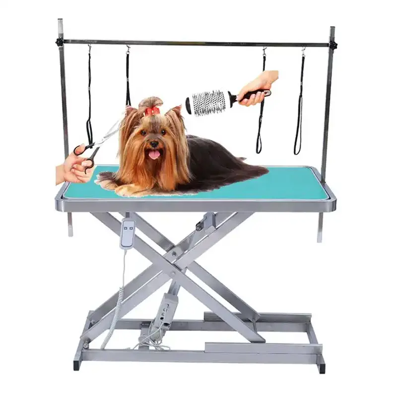 Vet Small Animal Dog Grooming Pets Hydraulic Exam Table Veterinary Electric Grooming Lifting Table with LED Light