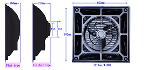 รับประกันคุณภาพการปรับแต่งพัดลมเพดาน602X602X160MM ความเร็ว9ระดับ/แข็งแรง/ปานกลาง/พัดลมสีดำอ่อนผลิตในไต้หวัน - Product Image 3