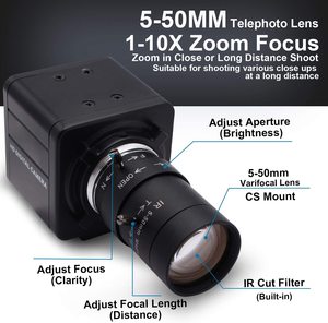 ELP 720P Webcam Manual Varifocal 5-50mm CS Mount Lens CMOS Sensor Computer <strong>Camera</strong> USB Webcam - Product Image 3