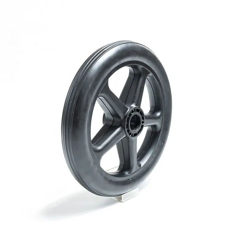 Foshan 12 Inch Plastic Roller Casters All Black Caster Wheel 12in 5/6/8/10in wheel Roller