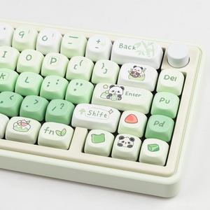 140キー/セットキーボードキーキャップPBTアニメパンダキーキャップメカニカルゲームキーボード用カスタムSOAプロファイルグリーンMACキーキャップ - Product Image 5