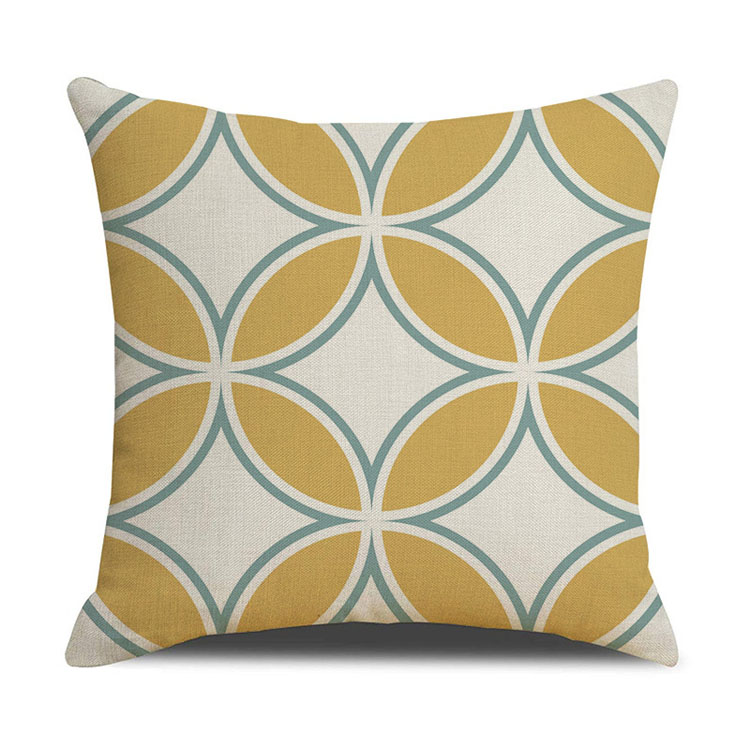 Nordic Geometric Plaid Linen Pillowcase Cushion Cover Printed Car Sofa Bed Pillow Cushion Pillow Cover