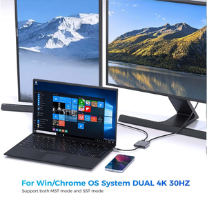 USB C至DisplayPort和HDMI 2合1适配器4k多端口适配器电缆集线器笔记本电脑双显示器适配器 - Product Image 5