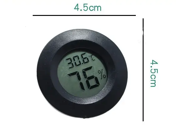 Higrómetro Digital para puros, higrómetro redondo ABS C/F Celsius a Fahrenheit