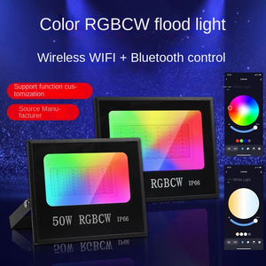 100W WiFi户外发光二极管聚光灯IP66防水智能RGB泛光灯，带应用遥控声控发光二极管反射器 - Product Image 4