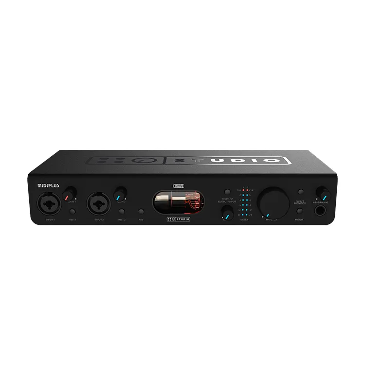 midiplus Studio Valve Professional 2 In 2 Out USB Audio Interface with Tube Recording Sound Card for PC/Phone/Live Streaming