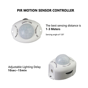 Interruptor de sensor de movimiento infrarrojo PIR fotosensible-Enchufe de CC 5-12V 3A, controlador de luz nocturna con tiempo de retardo ajustable de 10s-15min - Product Image 5