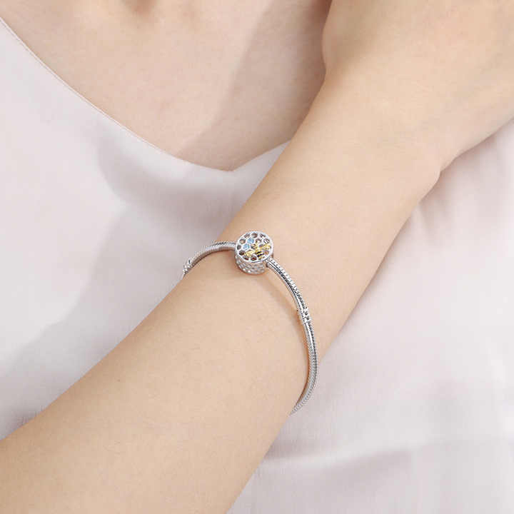 925 Sterling Silver Animal Bonito Abelha e Honeycomb Bead Charme fit para Pulseiras Europeus Jóias Presentes de Aniversário para As Mulheres
