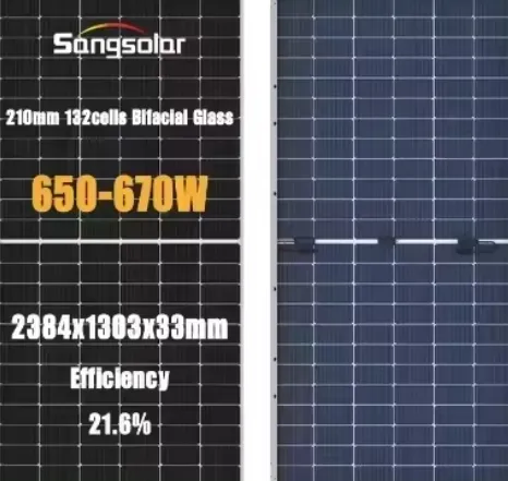 太陽電池パネル590w 600w 610w高効率半電池単結晶シリコン