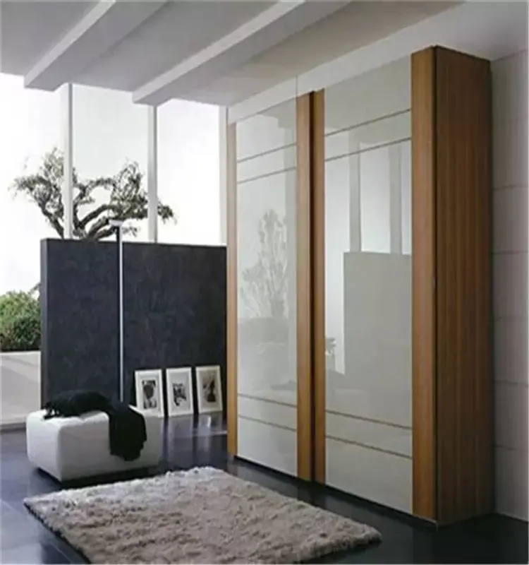 Meubles de chambre à coucher modernes, porte coulissante en bois, garde-robe en bois