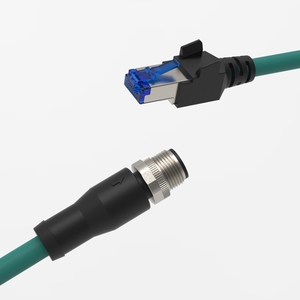 Custom m12 X codificato 8pin singolo doppio giunto TPE PUR cavi assemblaggi industriali Ethernet M12 X codice a RJ45 Cordset - Product Image 4