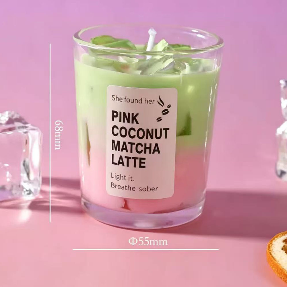 Matcha latte de coco rosa