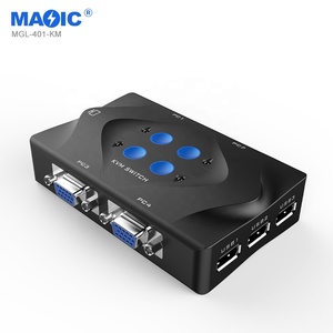 Novelty 1080P HD KVM <strong>VGA</strong> Switch 4 <strong>Input</strong> 1 <strong>Output</strong> USB2.0 Video Switcher Converter for Monitors Keyboard Mouse