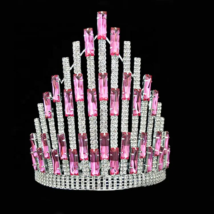 Pedras de strass cristal beleza pageant miss world coroas redondas