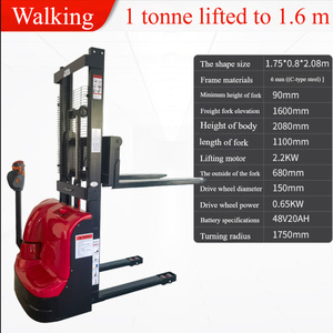 Ayarlanabilir kaldırma çatalları ve yürüyüş standı Stand-On tipi istifleyici ve Reclaimers ile 2T 3.5M elektrikli palet istifleme kamyonu - Product Image 2