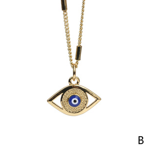 Üst satıcı 18K altın kaplama takı iyi şanslar muska kolye kolye koruma için mavi göz Dainty nazar kolye - Product Image 5