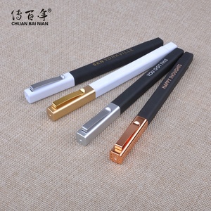 新设计个性化柔软触感橡胶方形圆珠笔，带印花标志 - Product Image 4