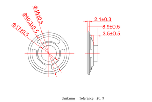 Free Sample Mini Speaker for Intercom 8ohm 0.5w HORN IP67 Waterproof Speaker 45mm - Product Image 3