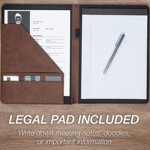 Multi-functional Leather Writing Pad <strong>A4</strong> Meeting Document Cover Luxury <strong>Notepad</strong> Portfolio <strong>Folder</strong> - Product Image 3