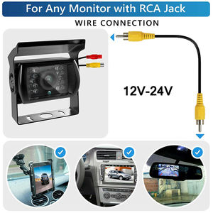Iproster 7英寸液晶显示屏汽车后视监视器，带远程2x备用摄像头2ch Av-in RCA 6Pin连接器，适用于汽车卡车12-24v - Product Image 4