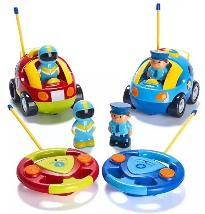 Luzes de alta Qualidade Música 2CH RC Police Racing Car Controle Remoto Rádio Bonito Dos Desenhos Animados Veículos Brinquedos Para O Miúdo