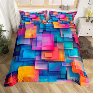 Spires Duvet cover Set, hiện đại sáng tạo máy tính nghệ thuật Thiết kế psychedelic phong cách thay thế hình dạng hình ảnh, trang trí bộ đồ giường thiết lập - Product Image 4